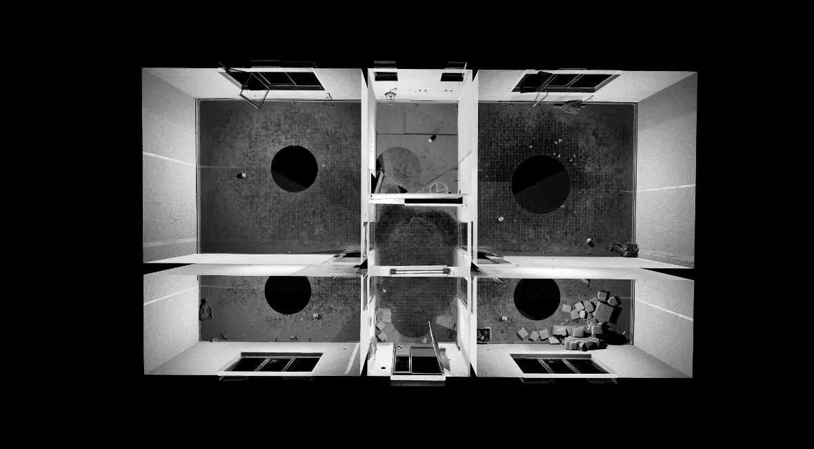 Perspective plan of the White House, Omarska Camp, Bosnia