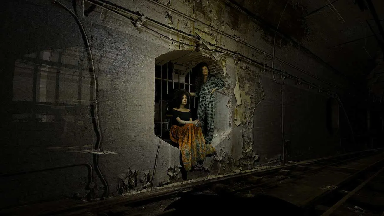 Naomi and Lisa scanned on location in subterranean tunnels, London